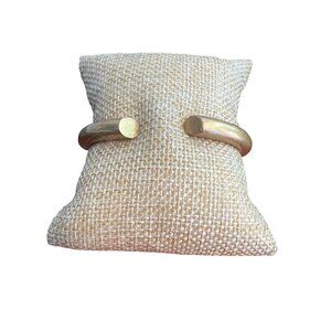 Madewell Matte Gold Tone Hinged Cuff Bracelet Sitting at 6" Sleek Signed